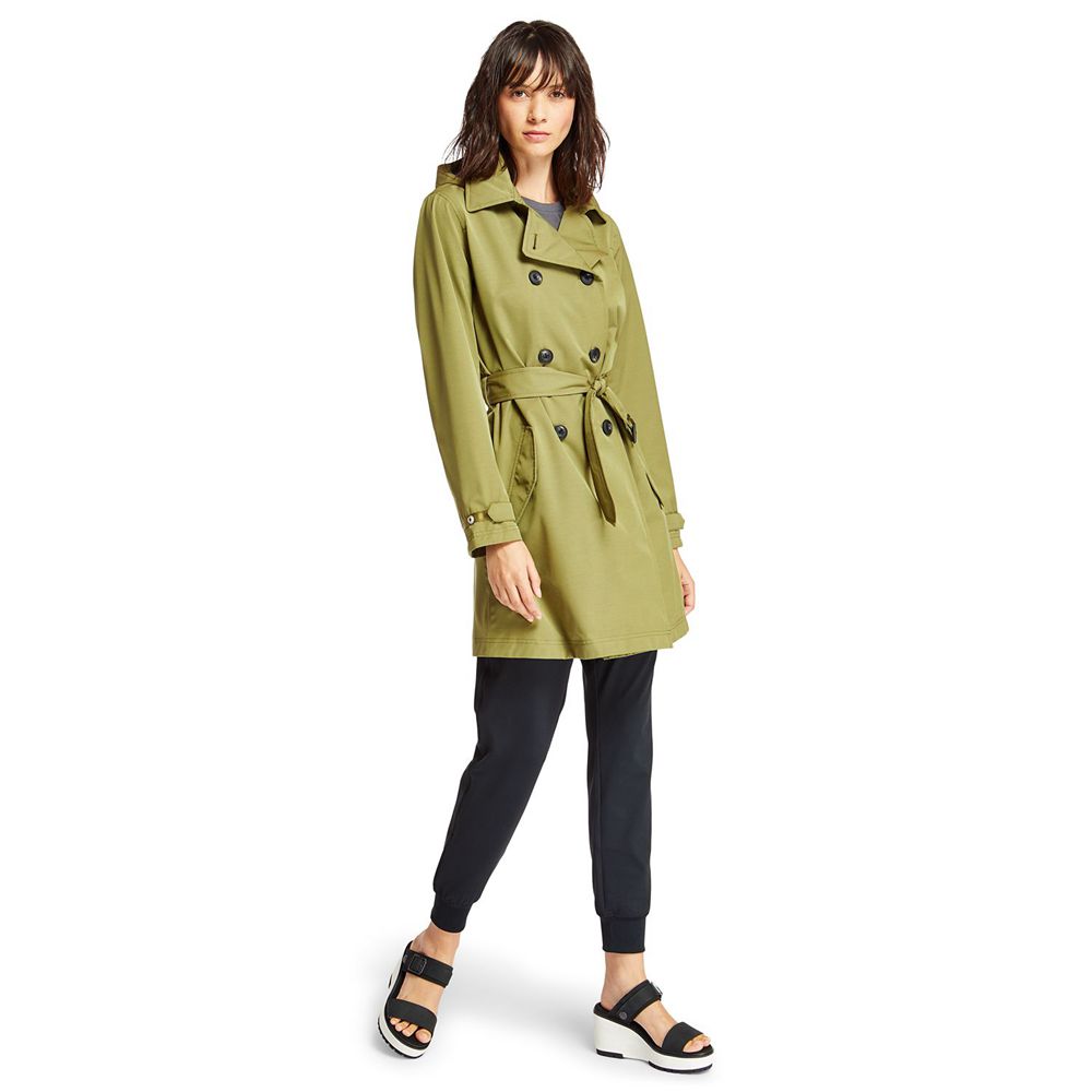 Timberland Womens Coats Classic Waterproof Trench - Olive - India ZS4308512